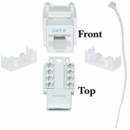 CABLE WHOLESALE Cat6 Keystone Jack White RJ45 Female to 110 Punch Down 326-120WH